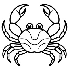 Elegant Crab Outline Illustration