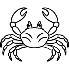 Elegant Crab Outline Illustration