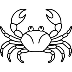 Elegant Crab Outline Illustration