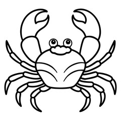Elegant Crab Outline Illustration