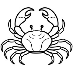 Elegant Crab Outline Illustration