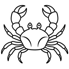 Elegant Crab Outline Illustration