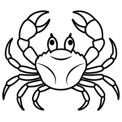 Elegant Crab Outline Illustration