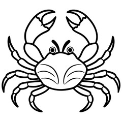 Elegant Crab Outline Illustration