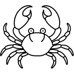 Elegant Crab Outline Illustration