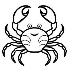 Elegant Crab Outline Illustration