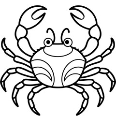 Elegant Crab Outline Illustration