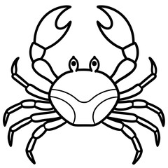 Elegant Crab Outline Illustration