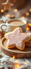 A soft, glowing, and whimsical star-shaped cookie with a dreamy fairytale touch.