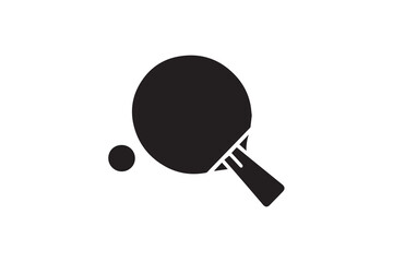 black and white color ping pong icon vector silhouette illustration 