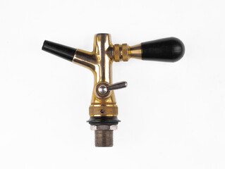 bronze beer tap isolated on white background