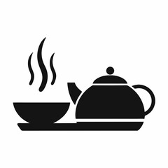 Teapot and Bowl silhouette Vector Design.