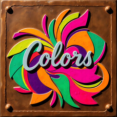 Naklejka premium A vibrant abstract composition with swirling colors and geometric shapes art illustration design