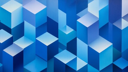 Abstract composition of blue geometric cubes creating a modern digital background design