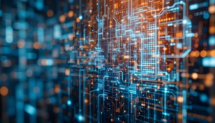 Obraz premium Abstract technology's conceptual backdrop in relation to big data