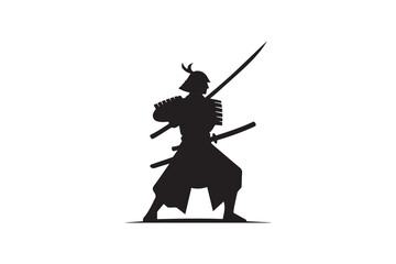 Samurai warrior silhouette vector icon