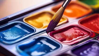 make up brushes and palette