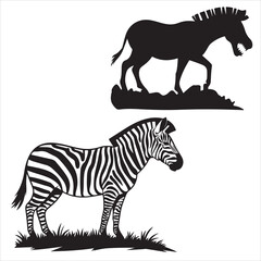 Fototapeta premium set of black various zebra vector silhouettes