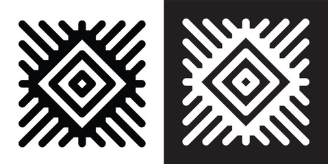 Abstract Black and White Geometric Art Design Pattern with Symmetry