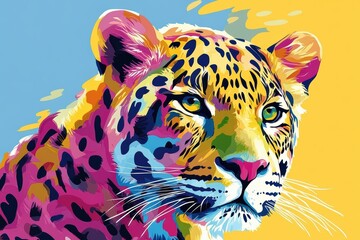 Vibrant Pop Art Leopard