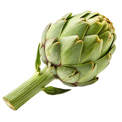 Obraz premium Closeup of a fresh artichoke isolated on transparent background 