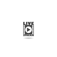  Live stream flat logo with shadow