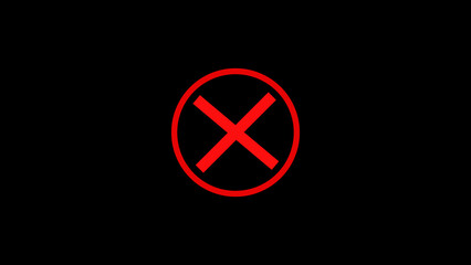 no smoking sign on black background, Cross Sign, no entry sign.