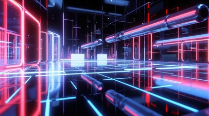 Futuristic artificial intelligence interface featuring sleek holographic design elements