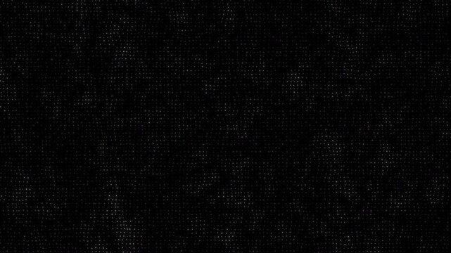 Abstract luxury data coding technology particles wave on black background seamless loop 4K. Digital server cyber data transferring wave dots. Futuristic digital technology AI big data loop backdrop.