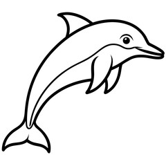 Elegant Dolphin Outline Illustration