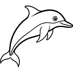Elegant Dolphin Outline Illustration
