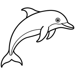 Elegant Dolphin Outline Illustration