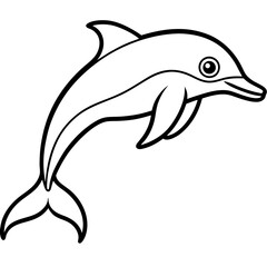 Elegant Dolphin Outline Illustration