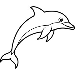 Elegant Dolphin Outline Illustration