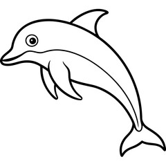 Elegant Dolphin Outline Illustration