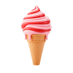 3d illustration of a delicious strawberry ice cream