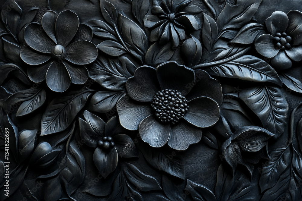 Poster bas relief sculpture on a textured surface generative ai technology