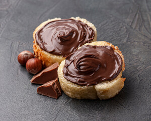 Bread with chocolate spread