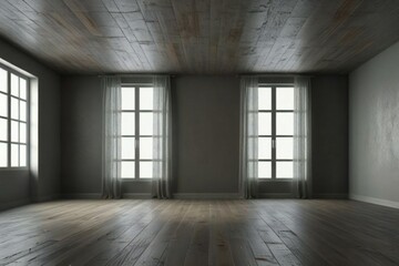 Fototapeta premium empty room with wooden floor