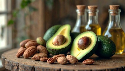 Rustic Avocado and Olive Oil Display