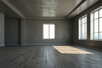 empty room with wooden floor