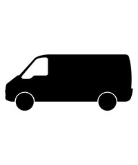 Van icon filled with black
