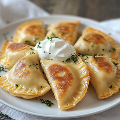 Dumplings with meat and cheese