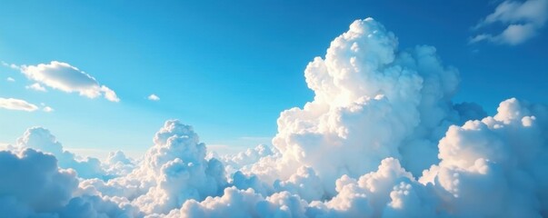 Stunning azure sky, dynamic cloud formations Breathtaking ethereal scene , high resolution, backdrop, day