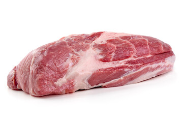 Fresh raw pork meat isolated on white background.
