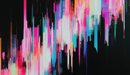 Fototapeta premium 色とりどりの抽象的なデジタルアート作品が描く鮮やかな光の演出
