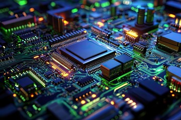 Fototapeta premium Factory specializing in custom electronics manufacturing solutions