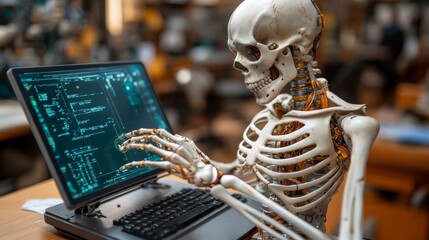 Cybernetic Skeleton Coding: A Futuristic Digital Realm