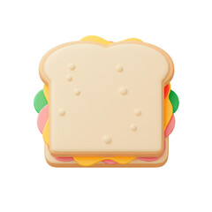 delicious ham sandwich top view