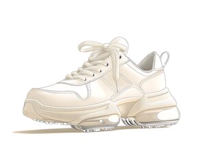 Cream Sneaker Design for Studio Shot.